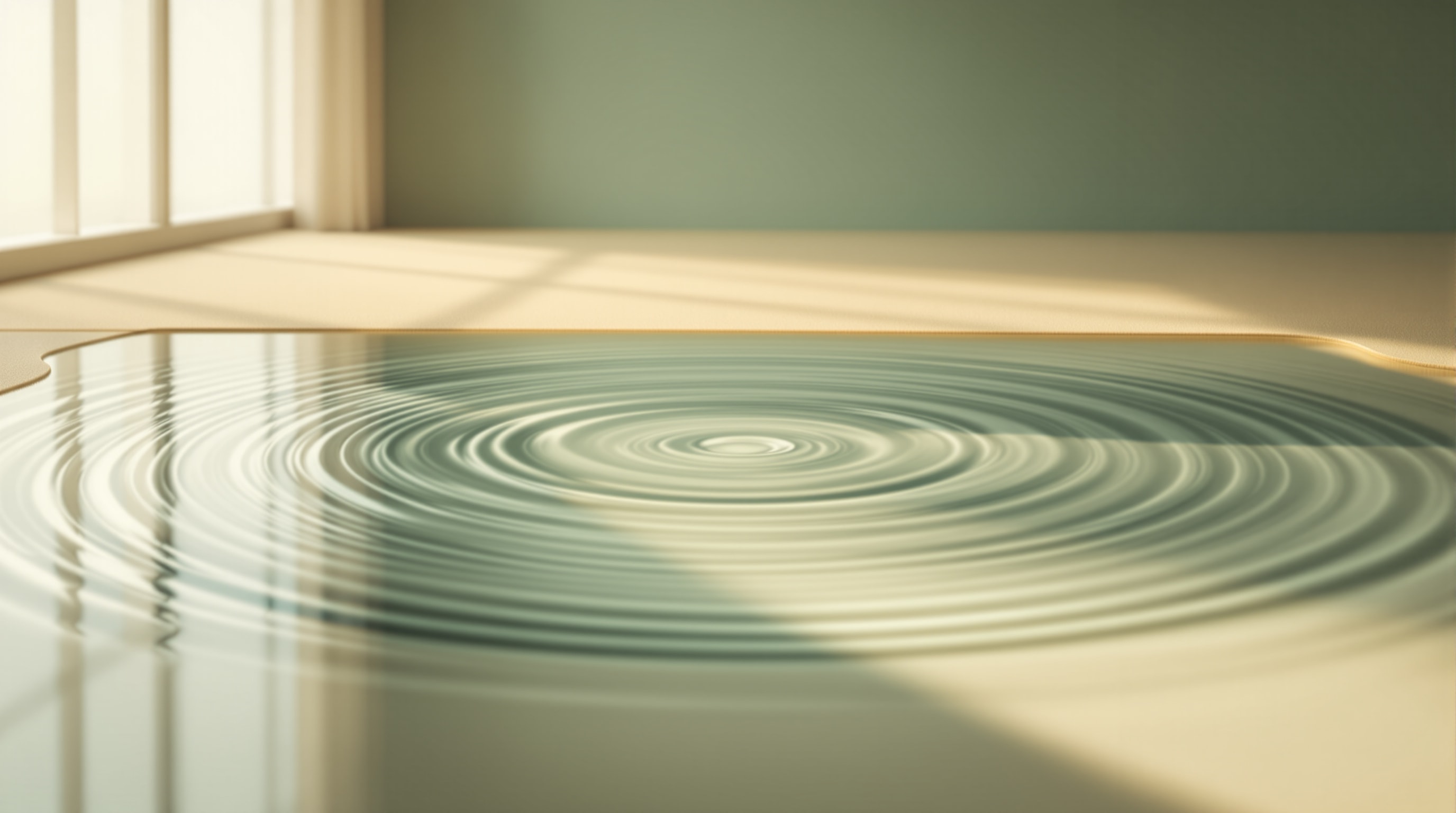 Calm ripples of water in warm morning light, symbolizing gentle mental processing