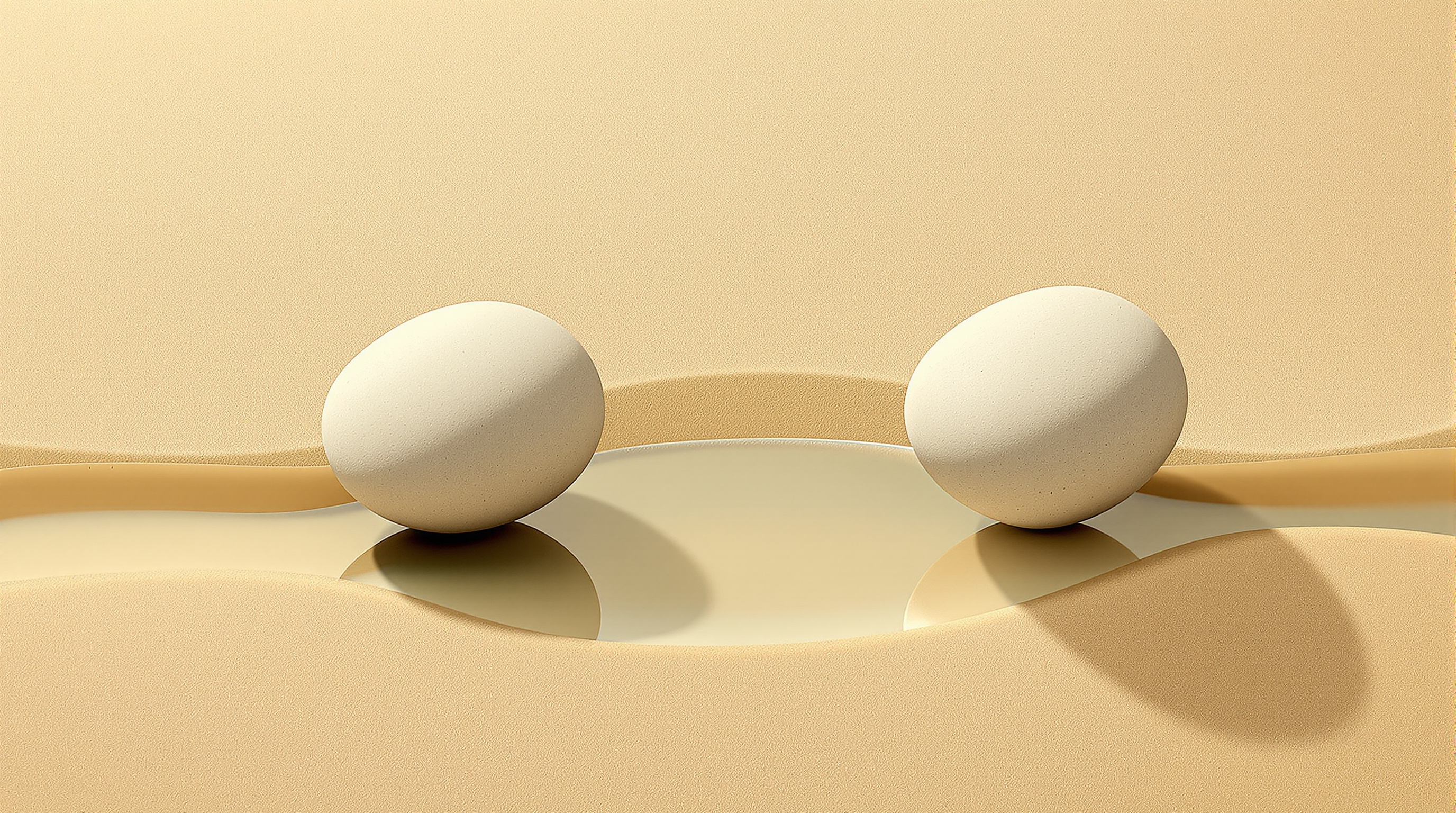 Two balanced stones reflected in still water, evoking left-right bilateral processing